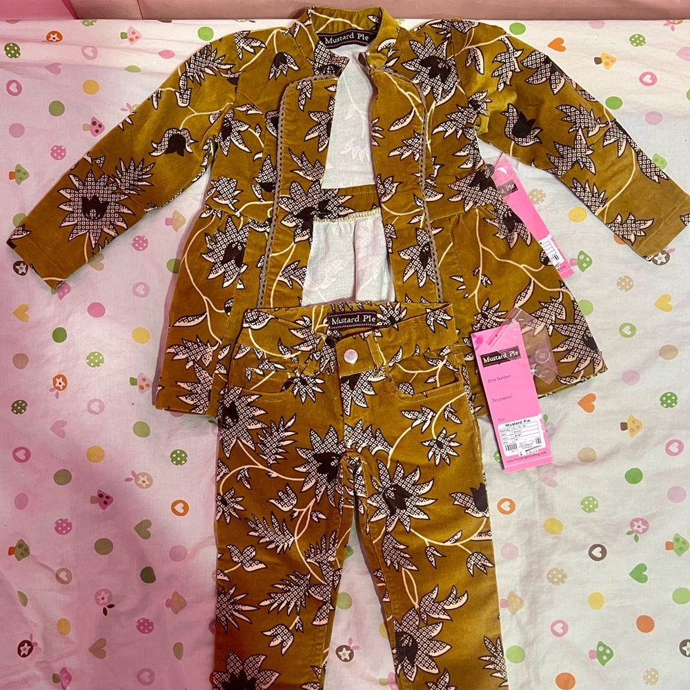Mustard Pie Sargent Jane Jacket with matching Skinnies pants size 2T NWT